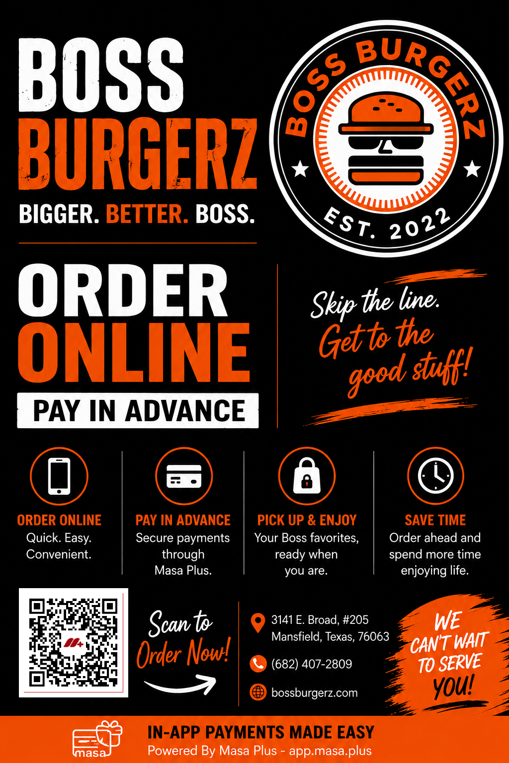 Skip the line and pay ahead QR code